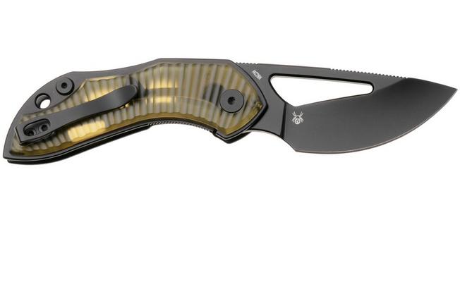 Afbeelding voor Bestechman Triassic BMK17F Black PVD 14C28N, Amber Ultem, zakmes, Denis Simonutti design