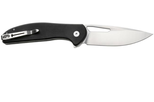 Afbeelding voor Bestechman Whalefin BMK18A Flat Stonewash Satin D2, Black G10, zakmes