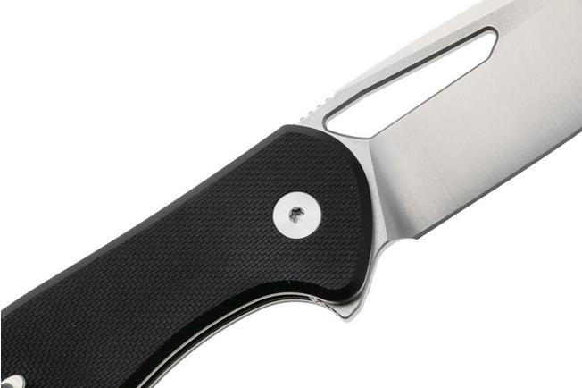 Afbeelding voor Bestechman Whalefin BMK18A Flat Stonewash Satin D2, Black G10, zakmes