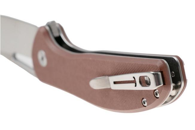 Afbeelding voor Bestechman Whalefin BMK18C Flat Stonewash Satin D2, Brown G10, zakmes