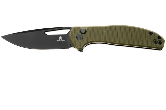 Afbeelding voor Bestechman Whalefin BMK18D Black PVD D2, OD Green G10, zakmes