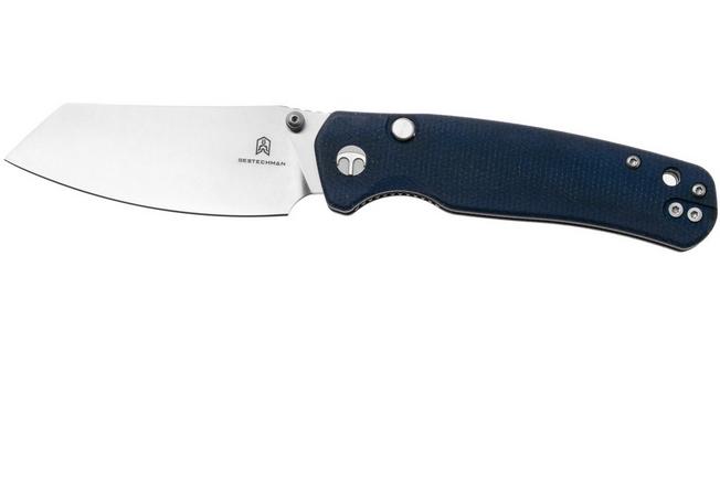 Afbeelding voor Bestechman Cicada's Wing-TL BMK24-M-1 Satin 10Cr15CoMoV, Blue Micarta, zakmes