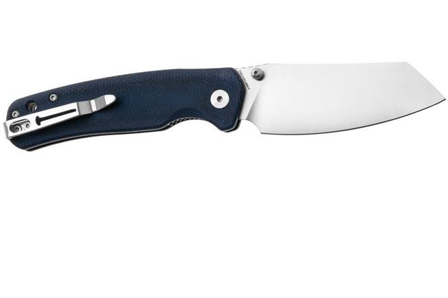 Afbeelding voor Bestechman Cicada's Wing-TL BMK24-M-1 Satin 10Cr15CoMoV, Blue Micarta, zakmes