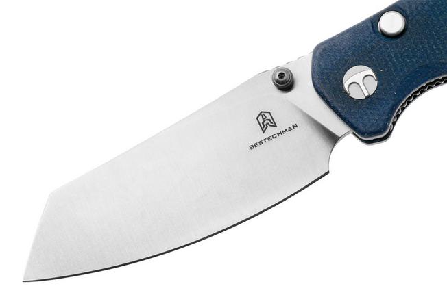 Afbeelding voor Bestechman Cicada's Wing-TL BMK24-M-1 Satin 10Cr15CoMoV, Blue Micarta, zakmes