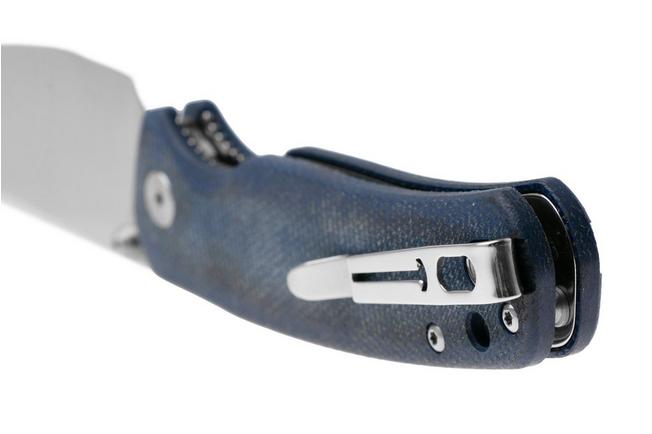 Afbeelding voor Bestechman Cicada's Wing-TL BMK24-M-1 Satin 10Cr15CoMoV, Blue Micarta, zakmes