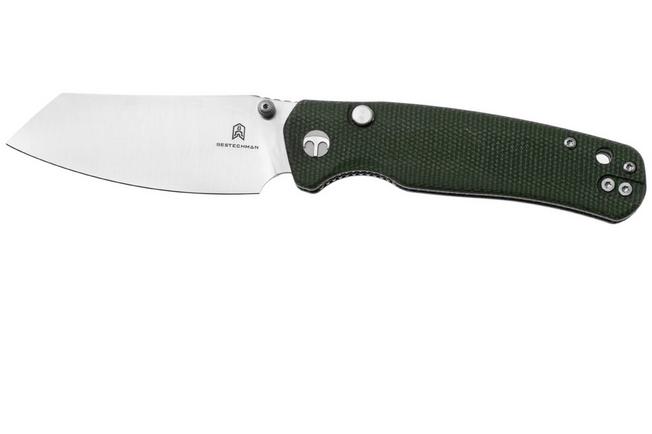 Afbeelding voor Bestechman Cicada's Wing-TL BMK24-M-2 Satin 10Cr15CoMoV, Green Micarta, zakmes