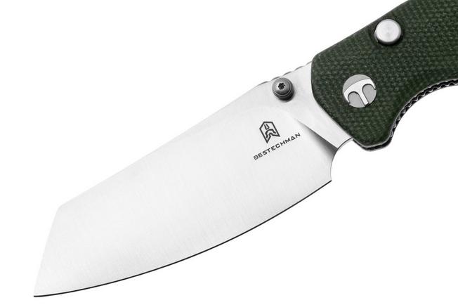 Afbeelding voor Bestechman Cicada's Wing-TL BMK24-M-2 Satin 10Cr15CoMoV, Green Micarta, zakmes