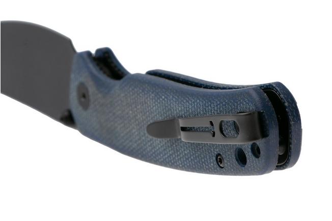 Afbeelding voor Bestechman Cicada's Wing-TL BMK24-M-4 Black PVD 10Cr15CoMoV, Blue Micarta, zakmes