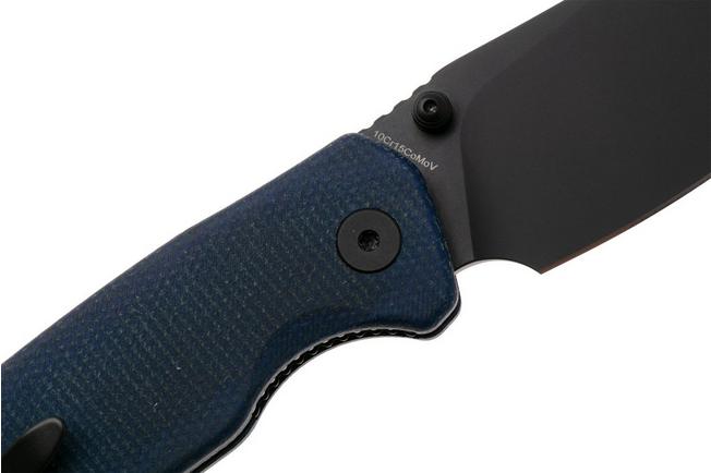 Afbeelding voor Bestechman Cicada's Wing-TL BMK24-M-4 Black PVD 10Cr15CoMoV, Blue Micarta, zakmes
