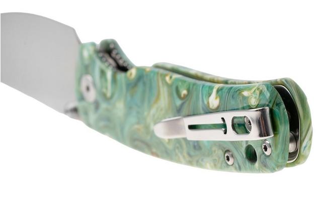 Afbeelding voor Bestechman Cicada's Wing-TL BMK24-R-1 Satin 10Cr15CoMoV, Green Resin, zakmes