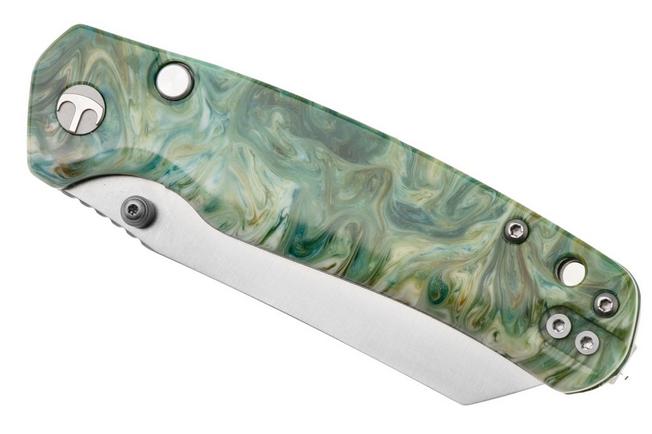 Afbeelding voor Bestechman Cicada's Wing-TL BMK24-R-1 Satin 10Cr15CoMoV, Green Resin, zakmes