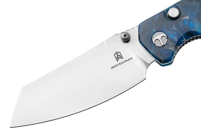 Afbeelding voor Bestechman Cicada's Wing-TL BMK24-R-2 Satin 10Cr15CoMoV, Blue Resin, zakmes