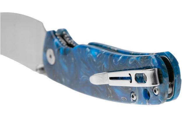 Afbeelding voor Bestechman Cicada's Wing-TL BMK24-R-2 Satin 10Cr15CoMoV, Blue Resin, zakmes