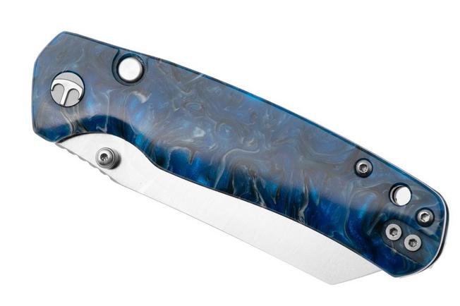 Afbeelding voor Bestechman Cicada's Wing-TL BMK24-R-2 Satin 10Cr15CoMoV, Blue Resin, zakmes