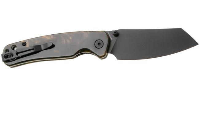 Afbeelding voor Bestechman Cicada's Wing-TL BMK24-R-4 Black PVD 10Cr15CoMoV, Brown Resin, zakmes