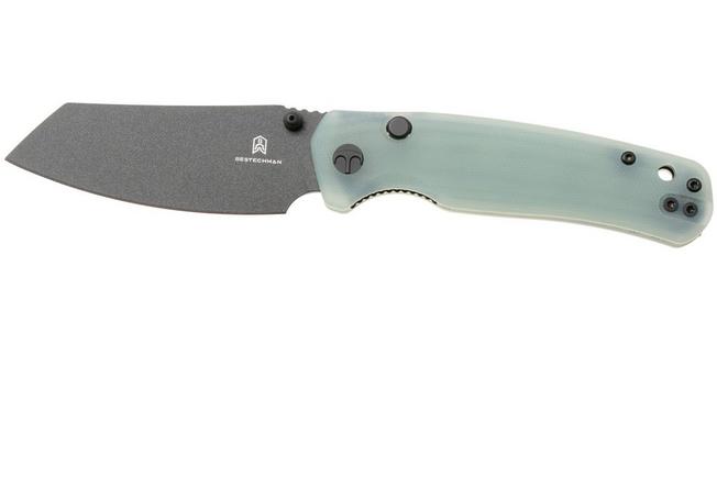 Afbeelding voor Bestechman Cicada's Wing-TL BMK24A Black Coated 10Cr15CoMoV, Jade G10, zakmes