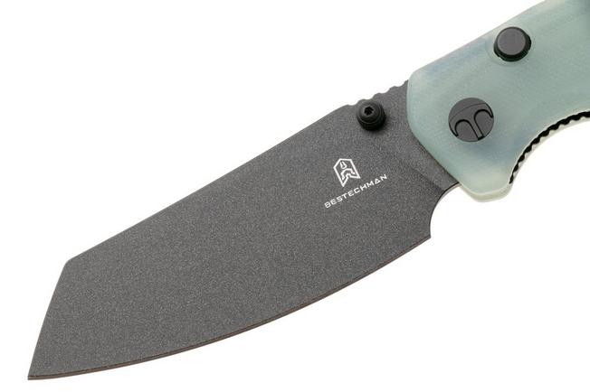 Afbeelding voor Bestechman Cicada's Wing-TL BMK24A Black Coated 10Cr15CoMoV, Jade G10, zakmes