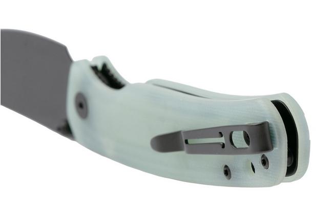 Afbeelding voor Bestechman Cicada's Wing-TL BMK24A Black Coated 10Cr15CoMoV, Jade G10, zakmes