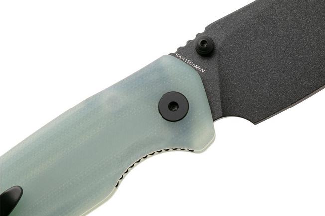 Afbeelding voor Bestechman Cicada's Wing-TL BMK24A Black Coated 10Cr15CoMoV, Jade G10, zakmes
