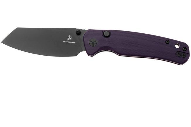 Afbeelding voor Bestechman Cicada's Wing-TL BMK24F Black PVD 10Cr15CoMoV, Purple G10, zakmes