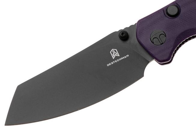 Afbeelding voor Bestechman Cicada's Wing-TL BMK24F Black PVD 10Cr15CoMoV, Purple G10, zakmes