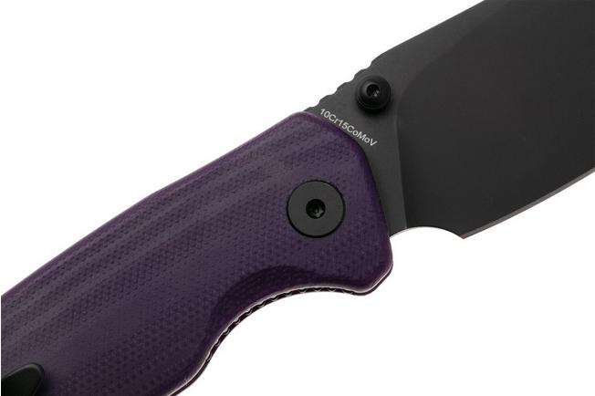 Afbeelding voor Bestechman Cicada's Wing-TL BMK24F Black PVD 10Cr15CoMoV, Purple G10, zakmes