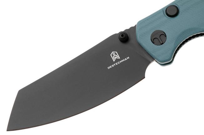 Afbeelding voor Bestechman Cicada's Wing-TL BMK24G Black PVD 10Cr15CoMoV, Misty Blue G10, zakmes