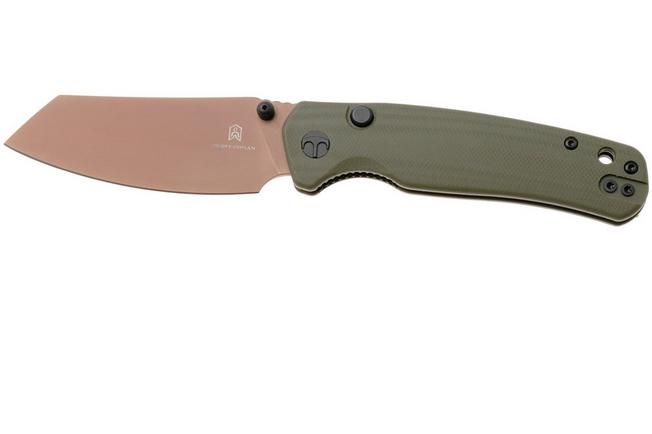 Afbeelding voor Bestechman Cicada's Wing-TL BMK24H Gold PVD 10Cr15CoMoV, OD Green G10, zakmes