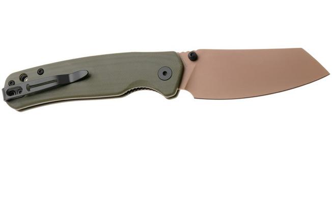 Afbeelding voor Bestechman Cicada's Wing-TL BMK24H Gold PVD 10Cr15CoMoV, OD Green G10, zakmes