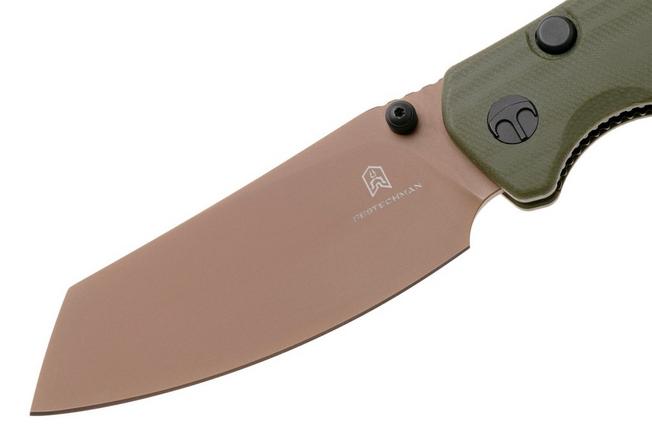 Afbeelding voor Bestechman Cicada's Wing-TL BMK24H Gold PVD 10Cr15CoMoV, OD Green G10, zakmes