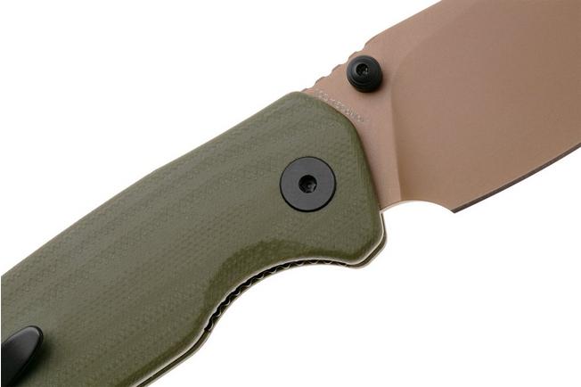 Afbeelding voor Bestechman Cicada's Wing-TL BMK24H Gold PVD 10Cr15CoMoV, OD Green G10, zakmes
