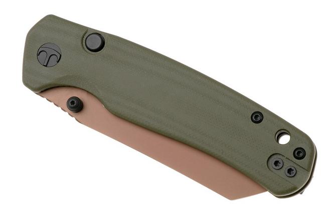 Afbeelding voor Bestechman Cicada's Wing-TL BMK24H Gold PVD 10Cr15CoMoV, OD Green G10, zakmes