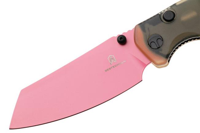 Afbeelding voor Bestechman Cicada's Wing-TL BMK24J Pink Coated 10Cr15CoMoV, Ultem, zakmes