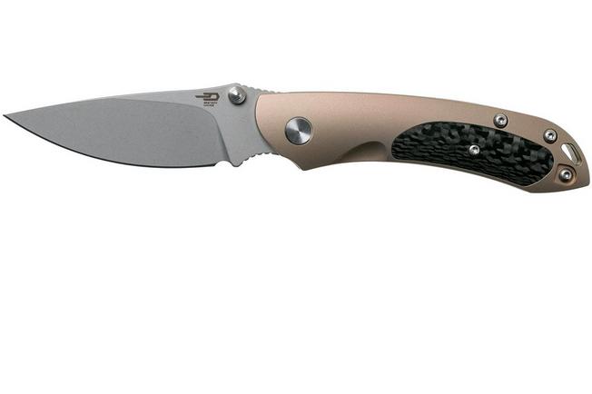 Image for Bestech Junzi BT1809B Gold Pink CF slipjoint pocket knife