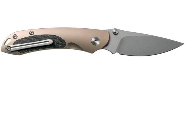 Image for Bestech Junzi BT1809B Gold Pink CF slipjoint pocket knife