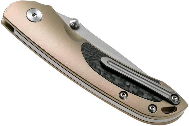 Image for Bestech Junzi BT1809B Gold Pink CF slipjoint pocket knife