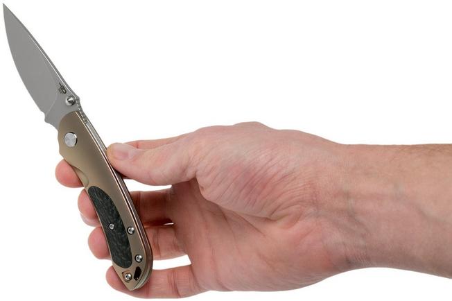 Image for Bestech Junzi BT1809B Gold Pink CF slipjoint pocket knife