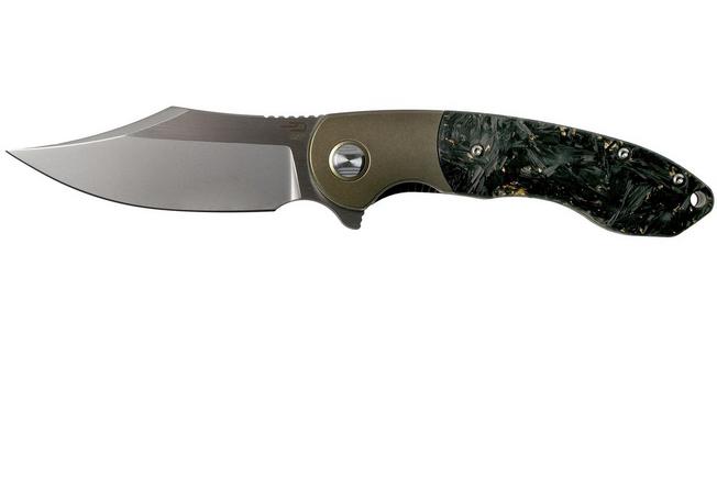 Image for Bestech Bowietie BT1906C Bronze, Shredded Brass Carbon fibre pocket knife