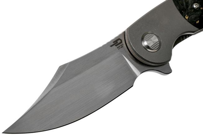 Image for Bestech Bowietie BT1906D Shredded Brass Carbon fibre pocket knife