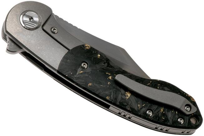 Image for Bestech Bowietie BT1906D Shredded Brass Carbon fibre pocket knife