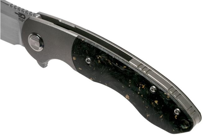 Image for Bestech Bowietie BT1906D Shredded Brass Carbon fibre pocket knife