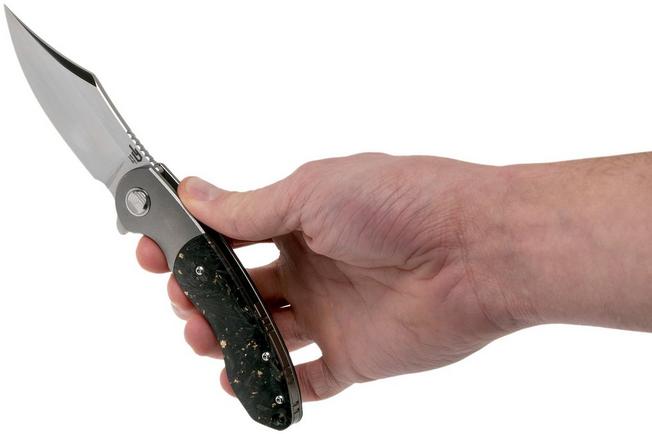 Image for Bestech Bowietie BT1906D Shredded Brass Carbon fibre pocket knife