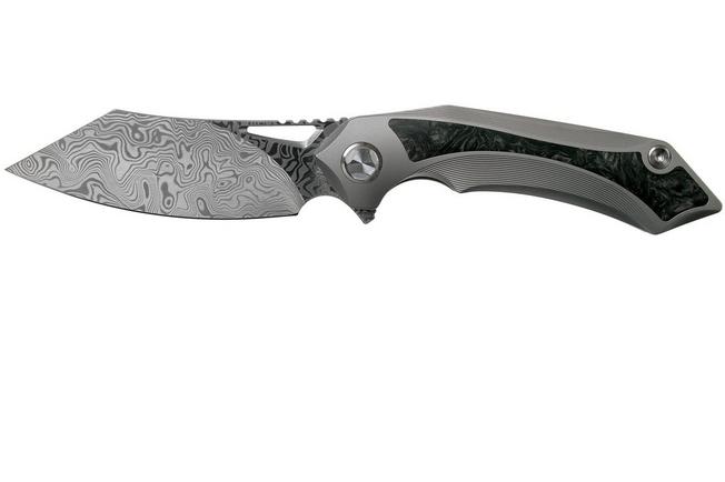 Image for Bestech Kasta BT1909E Vinland Damasteel, Bronze Ti, Marbled Carbon fibre pocket knife, Kombou design