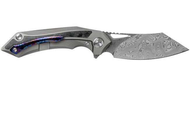 Image for Bestech Kasta BT1909E Vinland Damasteel, Bronze Ti, Marbled Carbon fibre pocket knife, Kombou design