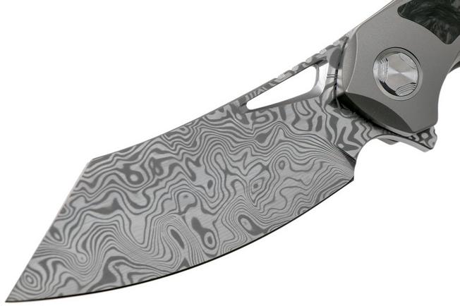 Image for Bestech Kasta BT1909E Vinland Damasteel, Bronze Ti, Marbled Carbon fibre pocket knife, Kombou design