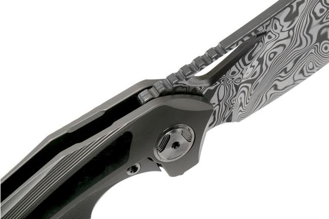 Image for Bestech Kasta BT1909E Vinland Damasteel, Bronze Ti, Marbled Carbon fibre pocket knife, Kombou design