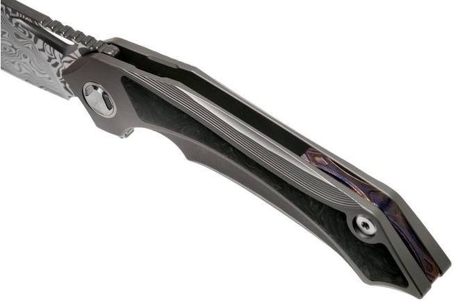 Image for Bestech Kasta BT1909E Vinland Damasteel, Bronze Ti, Marbled Carbon fibre pocket knife, Kombou design