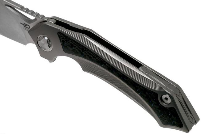 Imagen para Bestech Kasta BT1909G Grey Ti, Blue Carbon fibre, Stonewashed navaja, Kombou design
