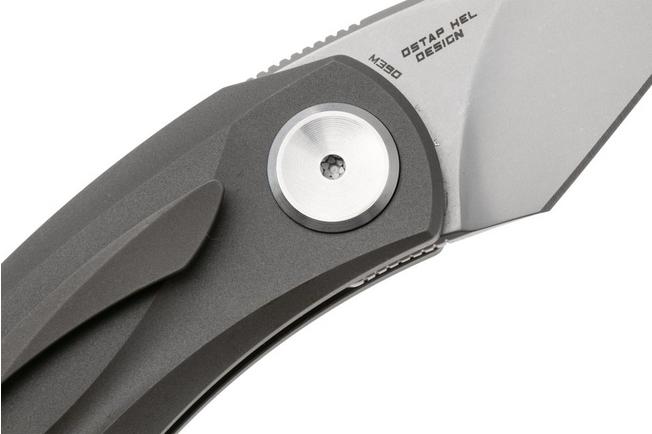Afbeelding voor Bestech Tulip BT1912E Stonewashed M390, Grey Titanium, zakmes, Ostal Hel design