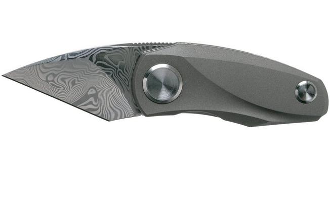 Bestech Tulip Frame Lock Grey Damasteel BT1913F pocket knife, Ostap Hel  design